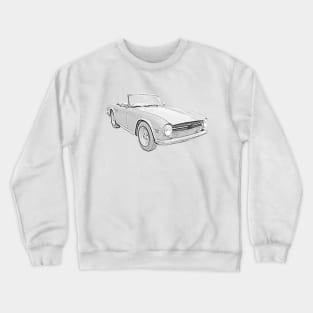 Triumph TR6 1970s classic sports car monochrome Crewneck Sweatshirt